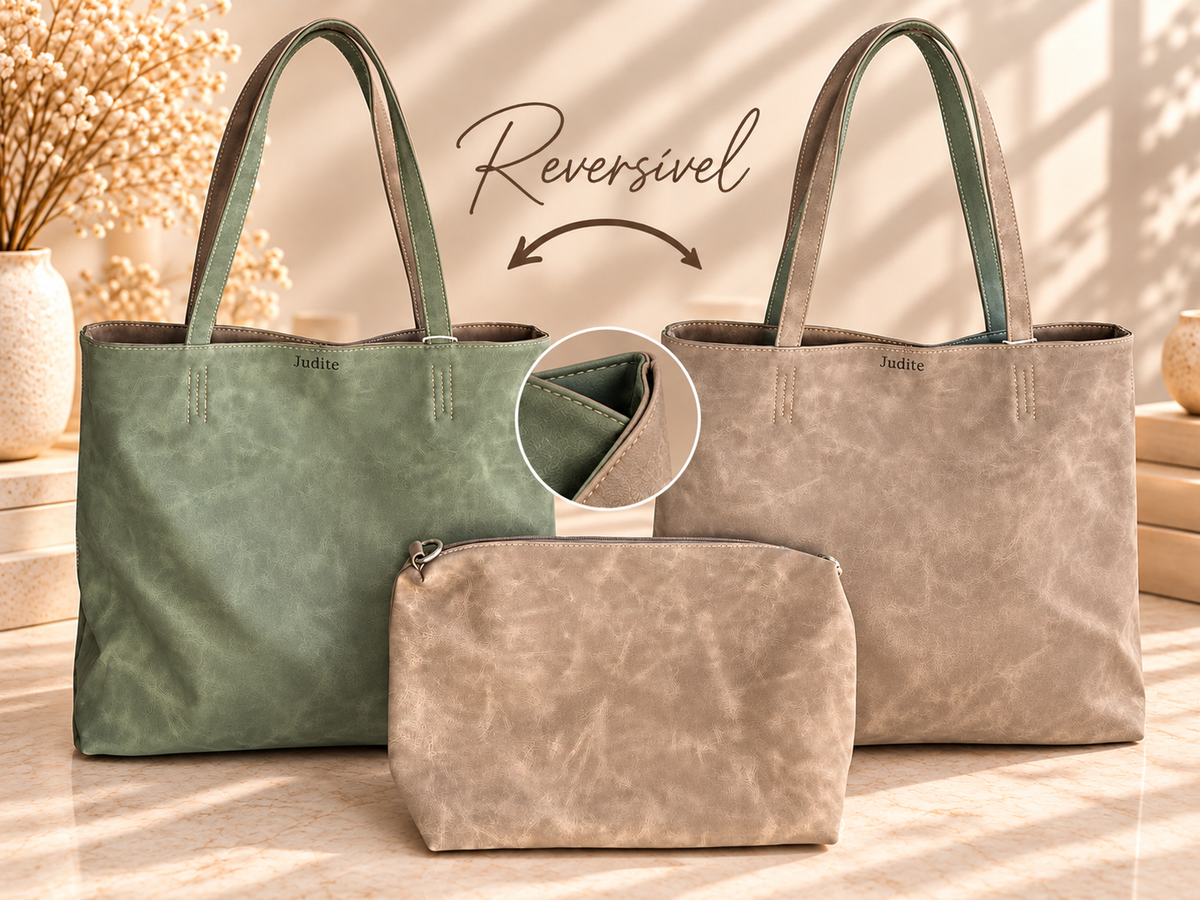 Bolsa "2 em 1" reversível