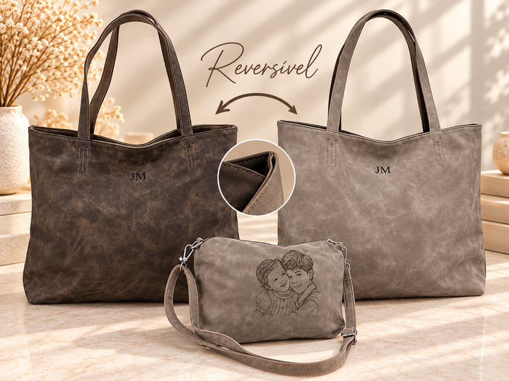 Bolsa "2 em 1" reversível